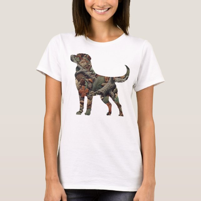 T-shirt Labrador Retriever avec camouflage (Devant)