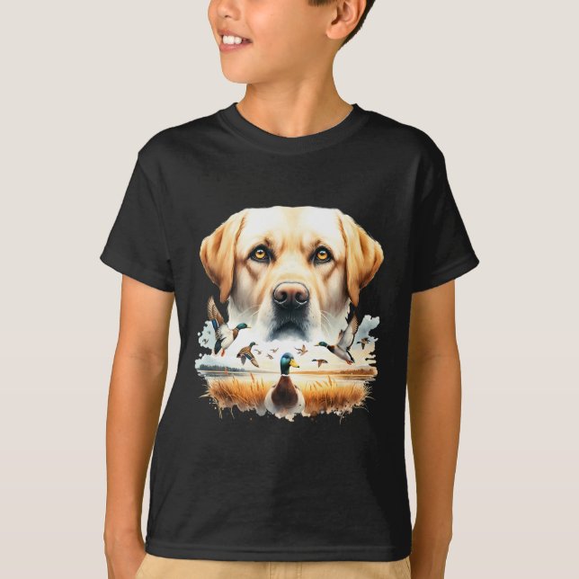 T-shirt Labrador Retriever Avec Des Canards Mallard Chasse (Devant)