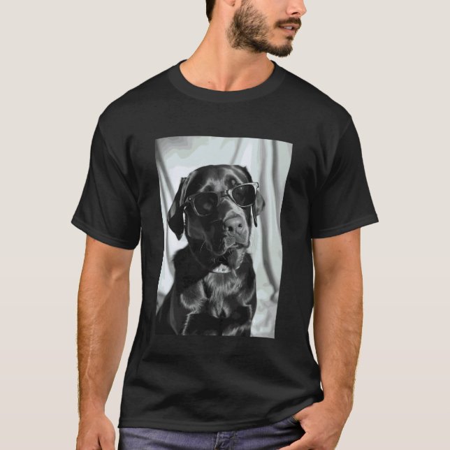 T-shirt Labrador Retriever avec des Lunettes de Soleil Pho (Devant)