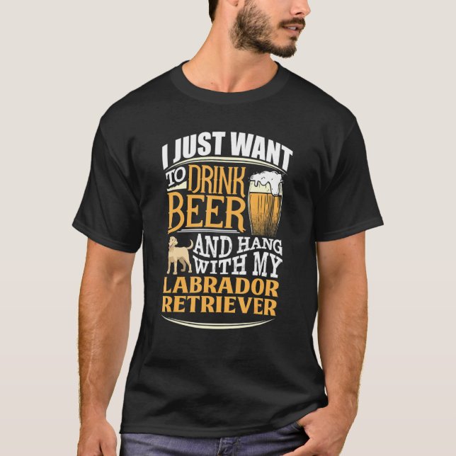 T-shirt Labrador Retriever Beer T (Devant)