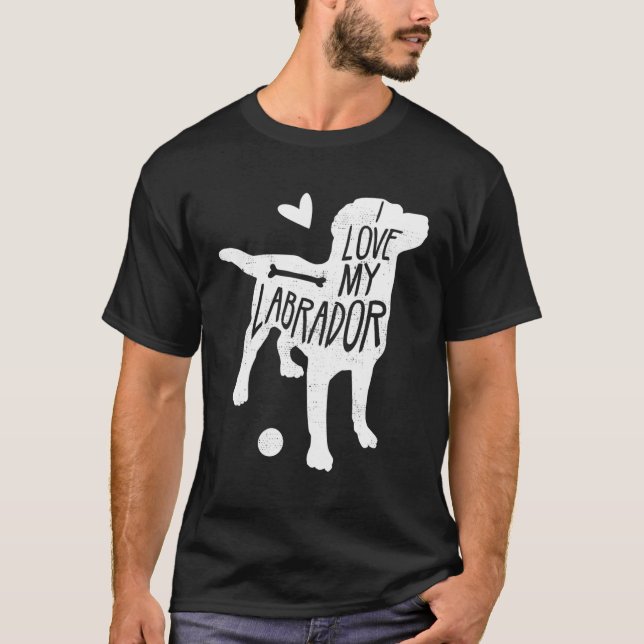 T-shirt Labrador Retriever Black Lab Récupérer (Devant)