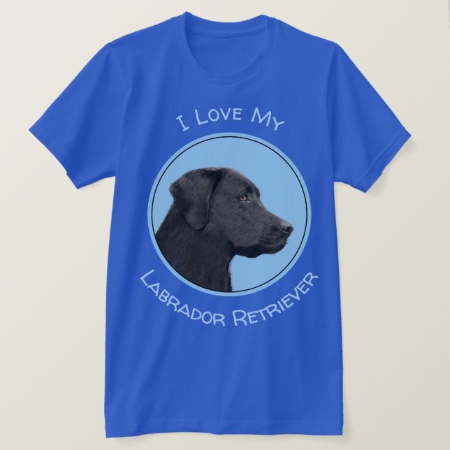 T-shirt Labrador Retriever Black Peinture Original Chien A (Design devant)