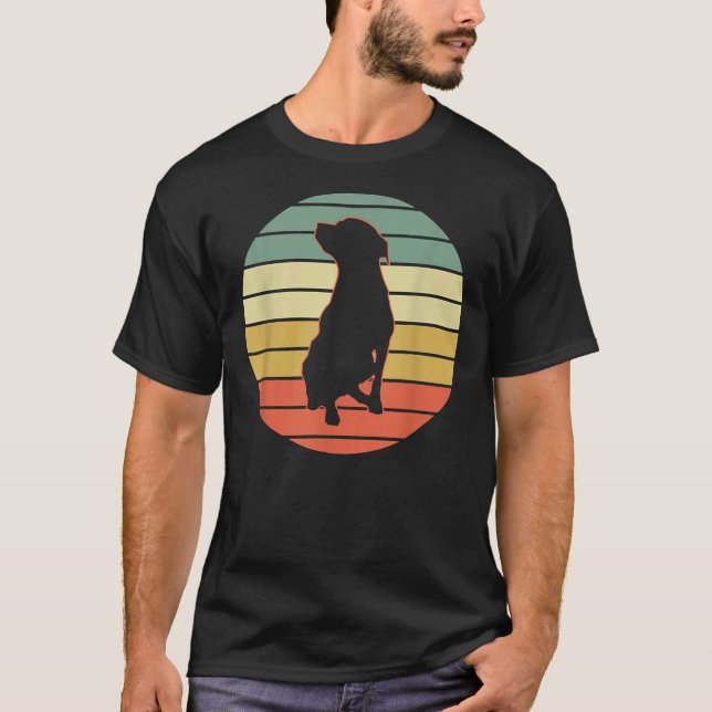 T-shirt Labrador Retriever Black Yellow Lab Retro (Devant)