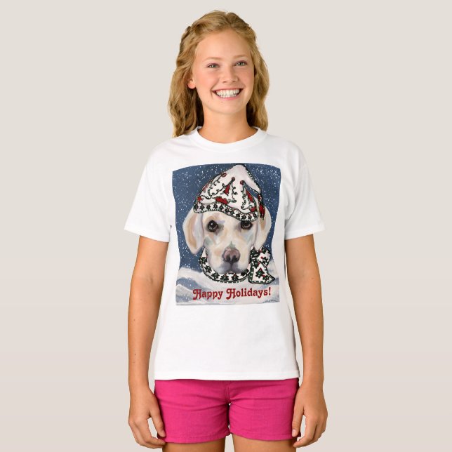 T-SHIRT LABRADOR RETRIEVER BLANC  (Devant entier)