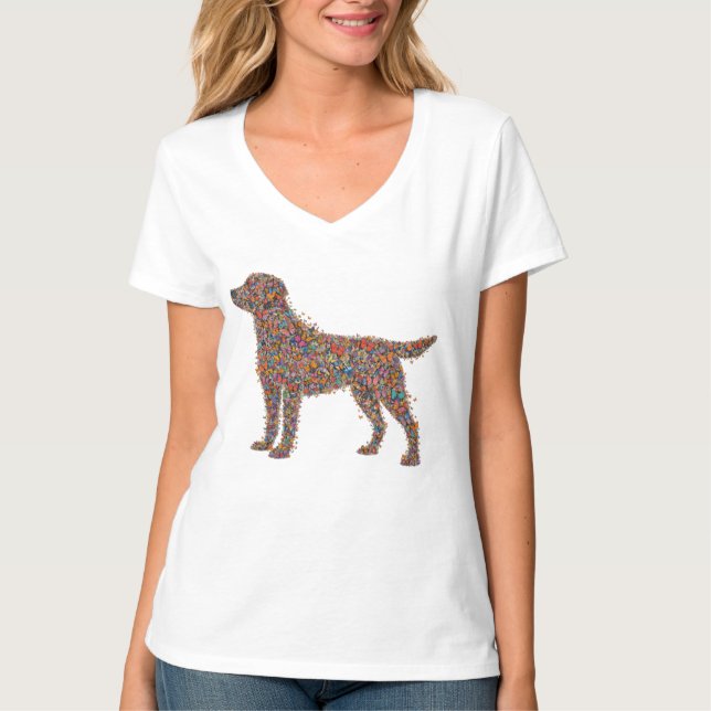 T-shirt Labrador Retriever Butterfly Silhouette Dog Lover (Devant)
