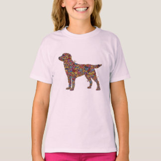T-shirt Labrador Retriever Butterfly Silhouette Girl's Dog