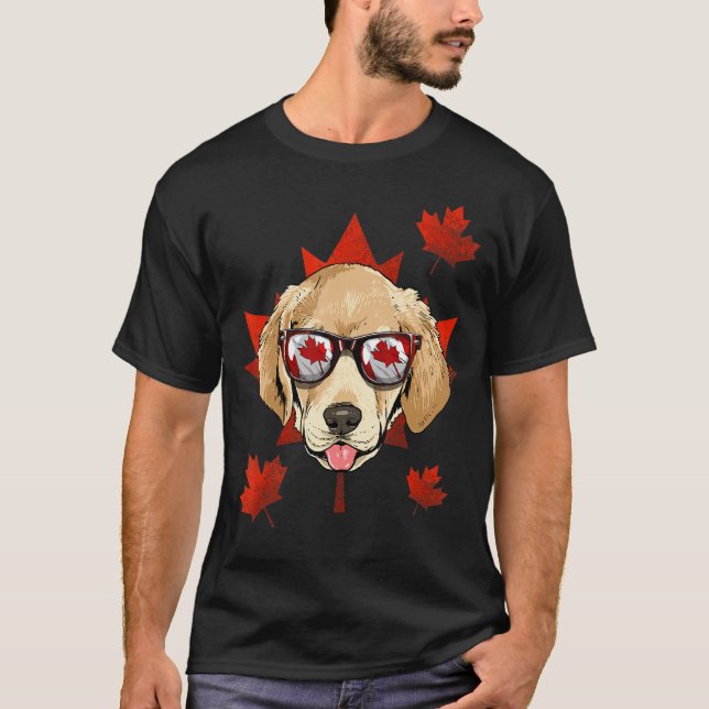 T-shirt Labrador Retriever Canadien Feuille d'Érable Canad (Devant)