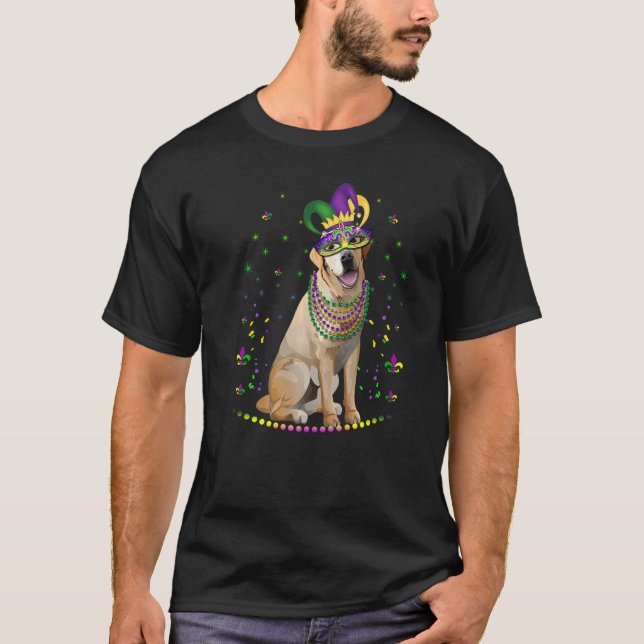 T-shirt Labrador Retriever Carnaval de Mardi Gras Bouffon (Devant)