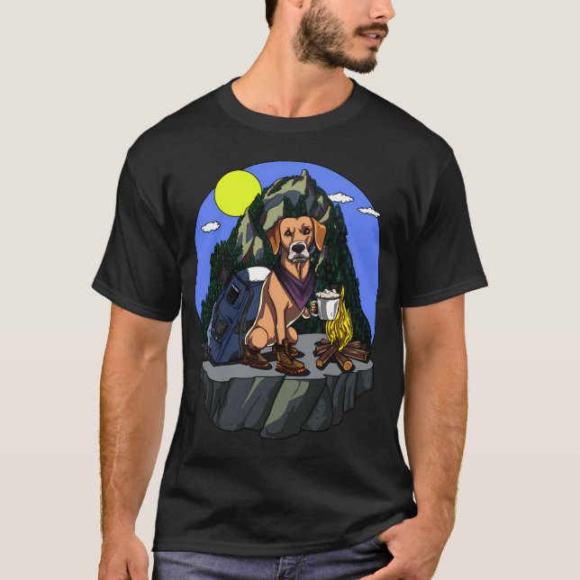 T-shirt Labrador Retriever chien camping (Devant)