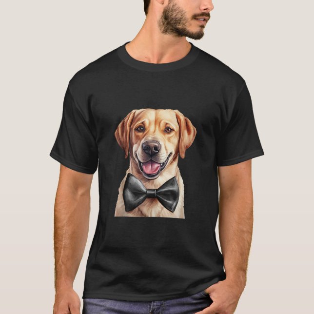 T-shirt Labrador Retriever Chien portant la Cravate du cou (Devant)