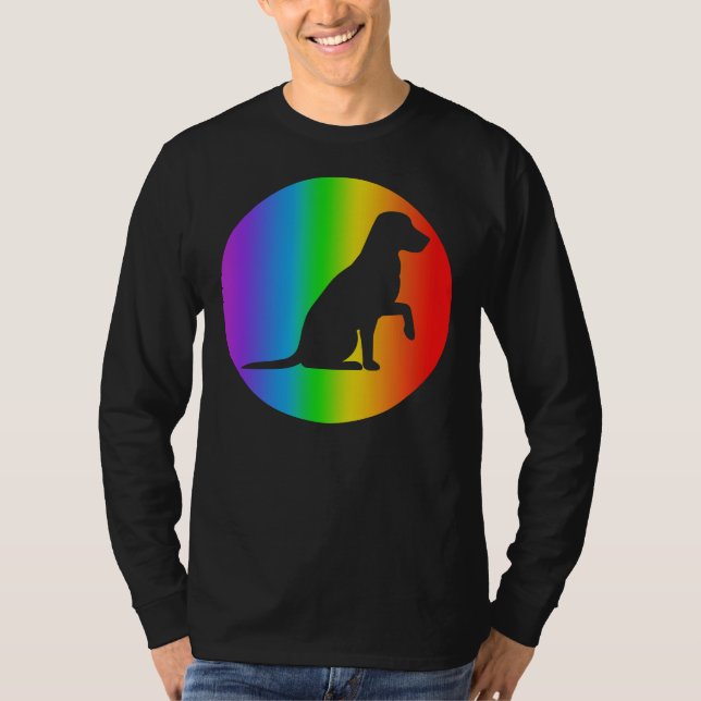 T-shirt Labrador Retriever Chien Rainbow Silhouette (Devant)