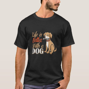 T-shirt Labrador Retriever Chien. Slogan La vie est meille