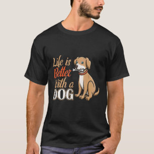 T-shirt Labrador Retriever Chien. Slogan La vie est meille