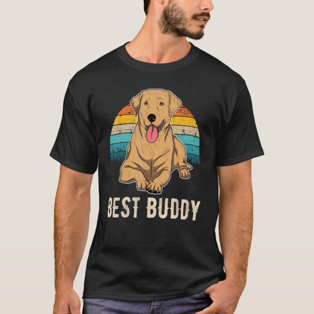 T-shirt Labrador Retriever Chien Sunset 45 (Devant)
