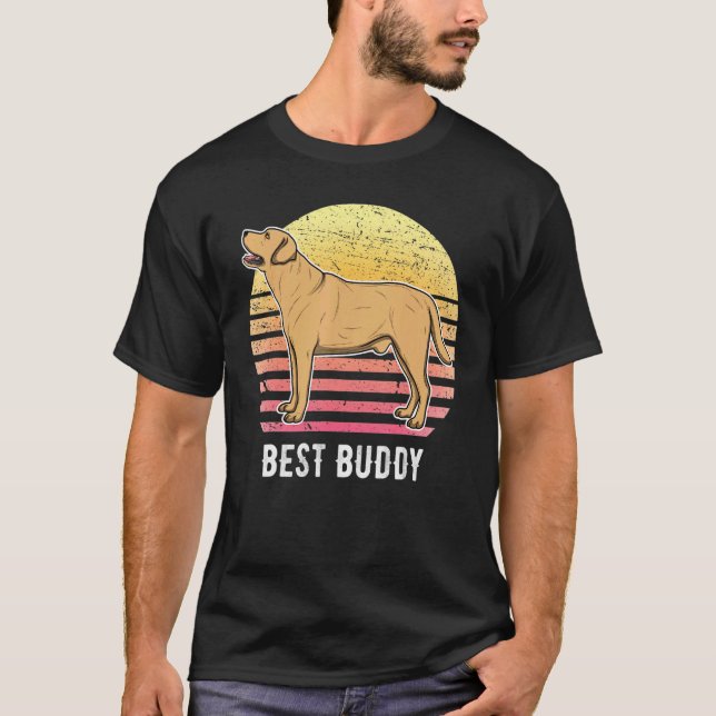 T-shirt Labrador Retriever Chien Sunset 52 (Devant)