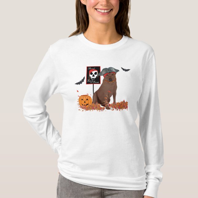 T-shirt Labrador Retriever Chocolat Halloween (Devant)