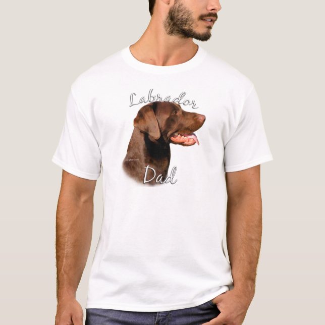 T-shirt Labrador Retriever (chocolat) Papa 2 (Devant)