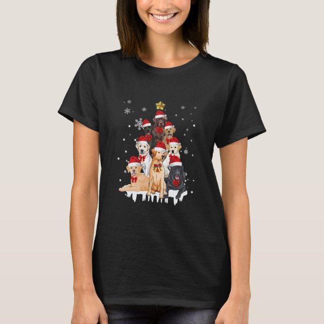 T-shirt Labrador Retriever Christmas Tree Chien (Devant)