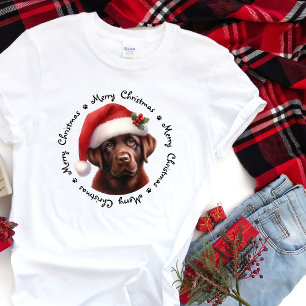 T-shirt Labrador Retriever Cute Père Noël Chien Famille No