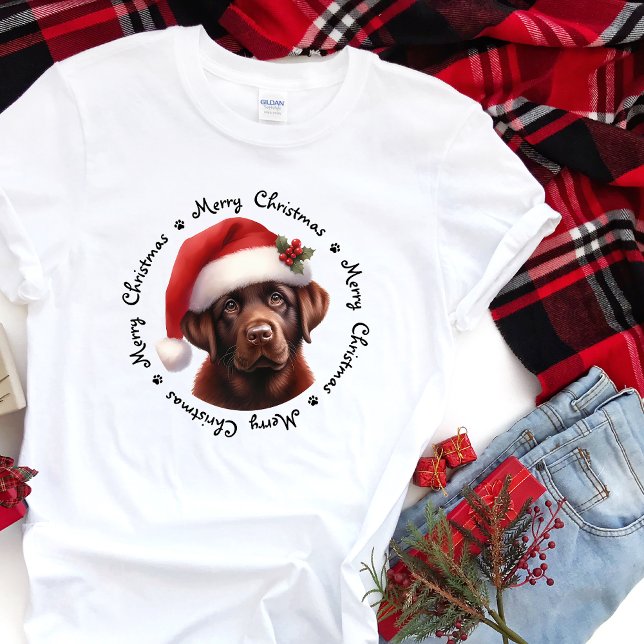 T-shirt Labrador Retriever Cute Père Noël Chien Famille No (Créateur téléchargé)