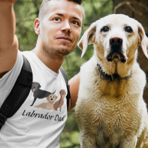 T-shirt Labrador Retriever Dad Chocolate Black Yellow