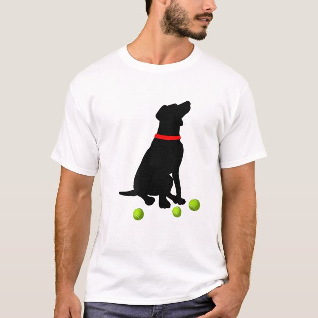 T-shirt Labrador Retriever Dog avec Yellow Lab Tennis Ball (Devant)