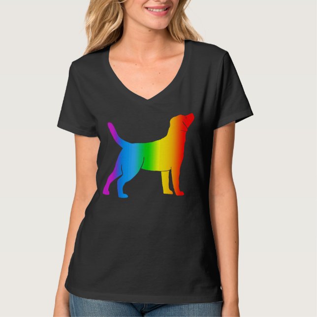 T-shirt Labrador Retriever Dog Rainbow Color (Devant)
