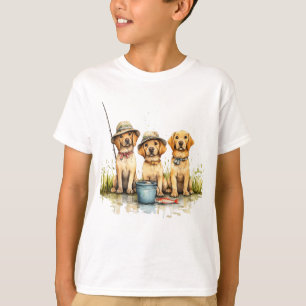 T-shirt Labrador Retriever Dogs Fishing