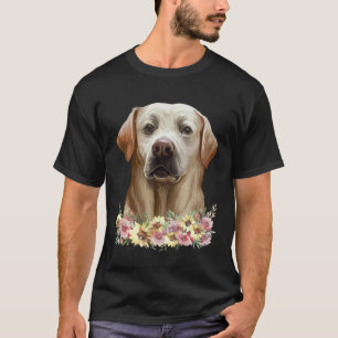 T-shirt Labrador Retriever doré Femmes Filles Chien Floral