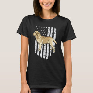 T-shirt Labrador Retriever drapeau américain noir blanc 4