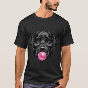 T-shirt Labrador Retriever drôle qui gonfle un bubble gum