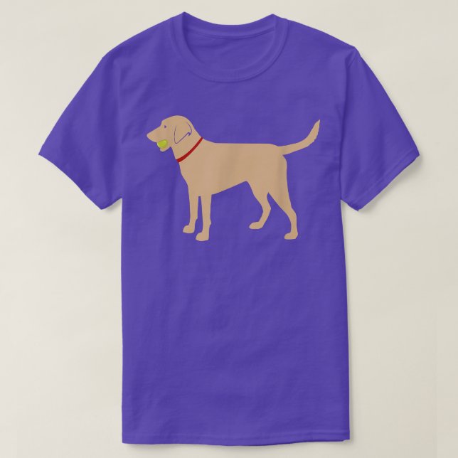 T-shirt Labrador Retriever Fetch, Yellow Lab Play Ball  (Design devant)