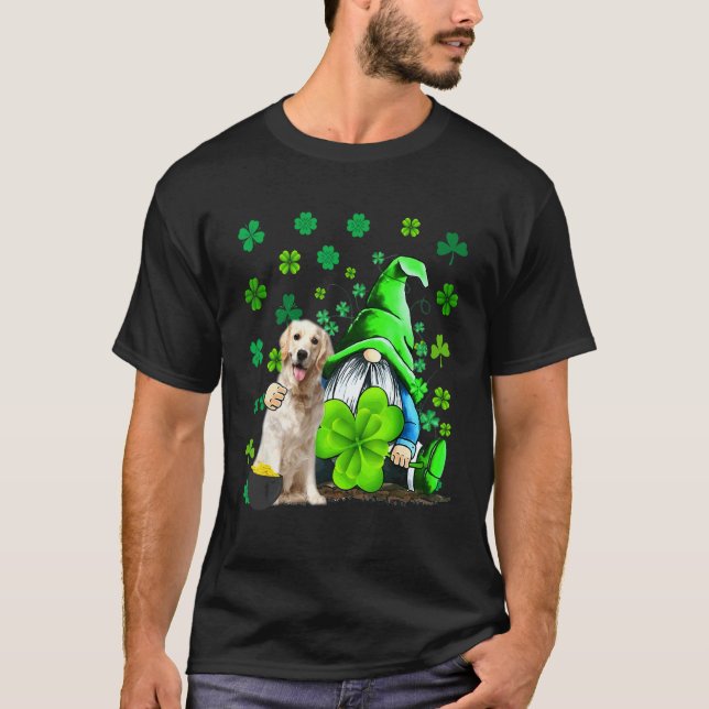 T-shirt Labrador Retriever  Gnome C Trèfle St Patrick (Devant)