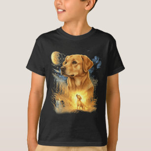 T-shirt Labrador Retriever Hurle À La Lune Vintage Ret