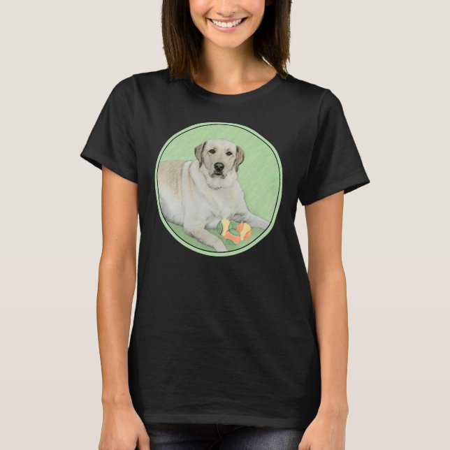 T-shirt Labrador Retriever Jaune Avec Des Boules De Tennis (Devant)