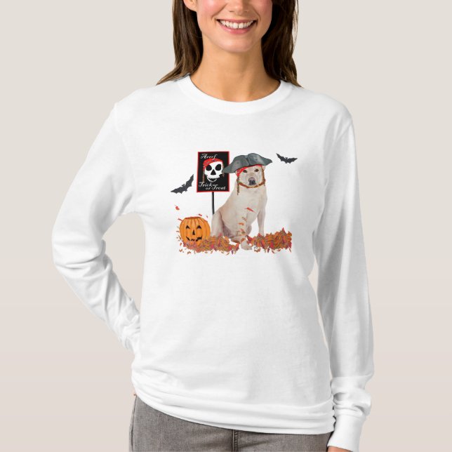 T-shirt Labrador Retriever jaune Halloween (Devant)