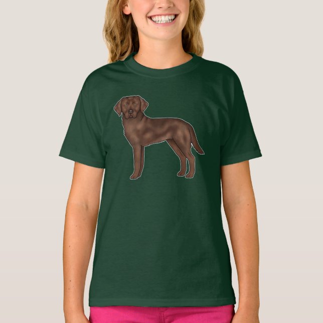 T-shirt Labrador Retriever marron Adorable Labradors dessi (Devant)