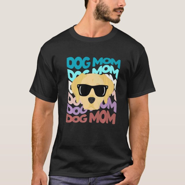 T-shirt Labrador Retriever Mom  Cool Retro Dog Mom (Devant)