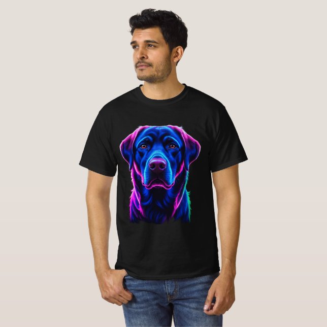T-shirt Labrador Retriever Neon Color Portrait (Devant entier)