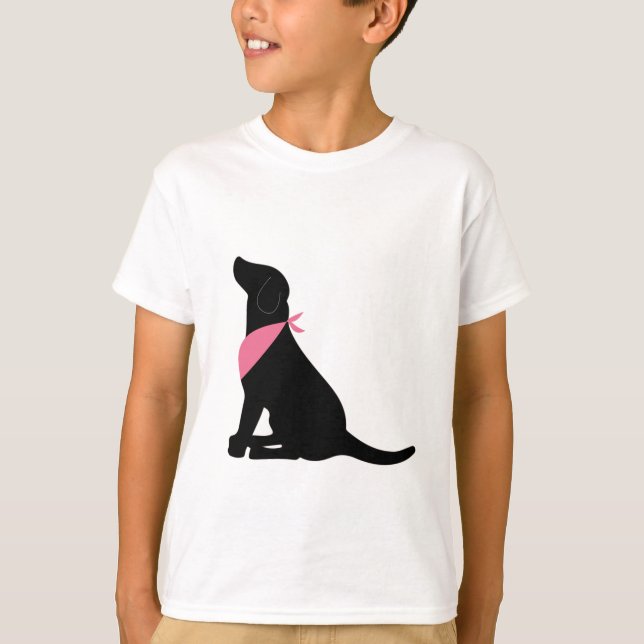 T-shirt Labrador retriever noir (Devant)