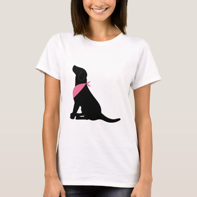 T-shirt Labrador retriever noir (Devant)