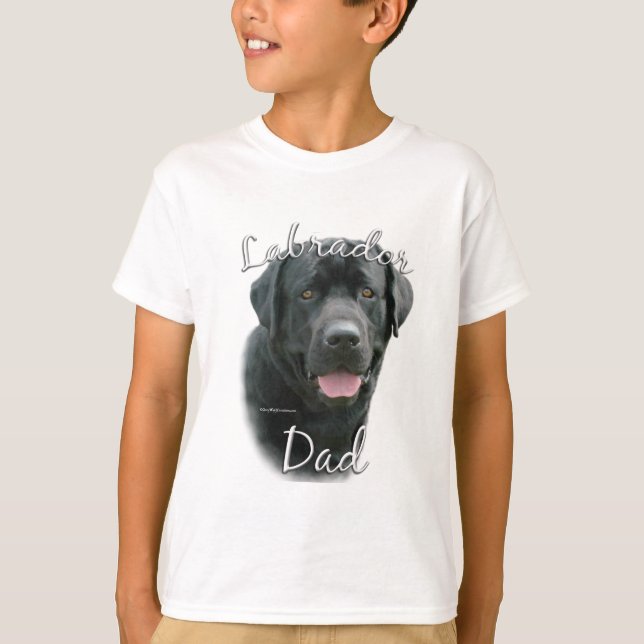 T-shirt Labrador Retriever (noir) Papa 2 (Devant)