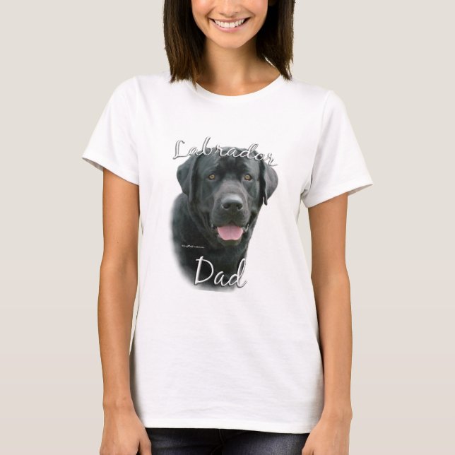 T-shirt Labrador Retriever (noir) Papa 2 (Devant)