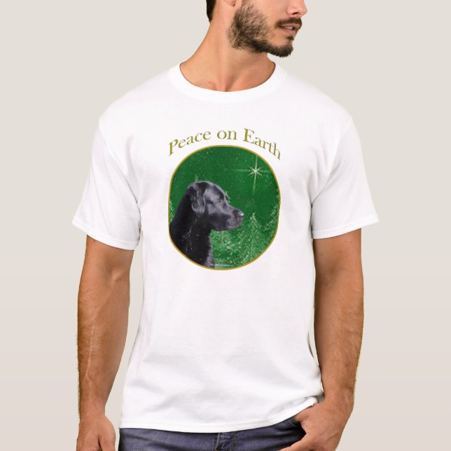T-shirt Labrador Retriever (noir) Peace (Devant)
