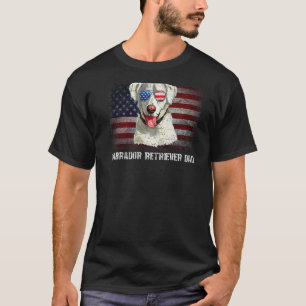T-shirt Labrador Retriever Papa American Dog Us Drapeau 4e