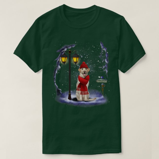 T-shirt Labrador Retriever Père Noël Neige Noël Light Wint (Design devant)