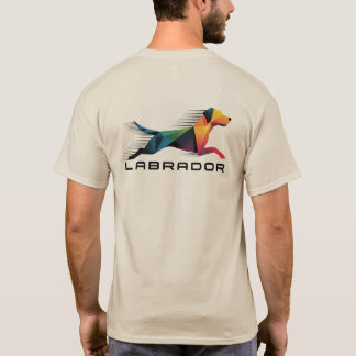 T-shirt Labrador retriever poligonal en amarillo y azul