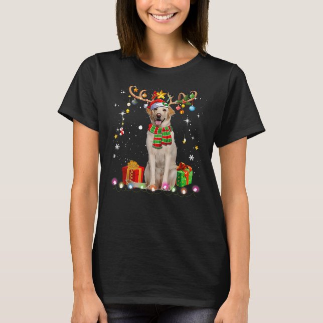 T-shirt Labrador Retriever Reindder Santa Hat (Devant)
