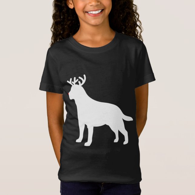 T-Shirt Labrador Retriever Reindeer Christmas Chien (Devant)