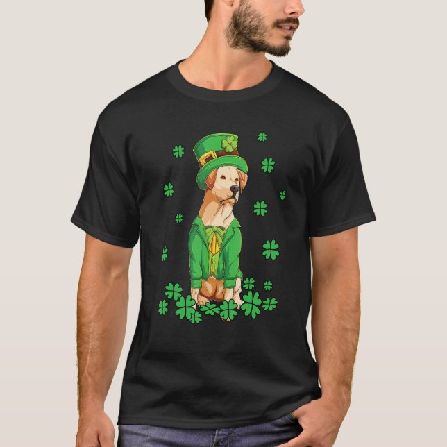 T-shirt Labrador Retriever St Patrick's Day Shamrock Chien (Devant)
